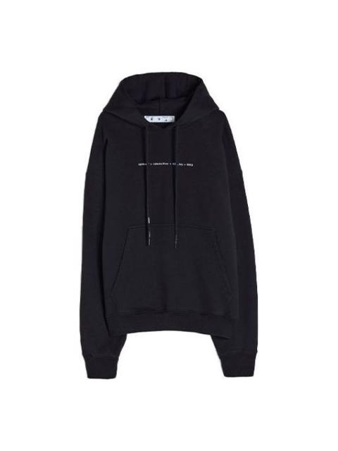 Men's Off-White FW21 Logo Pattern Printing Long Sleeves Pullover Loose Fit Black OMBB085F21FLE018108