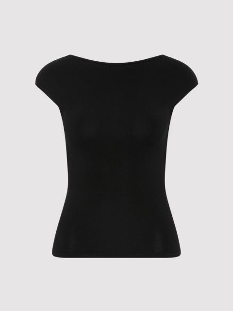 ST. AGNI Sculpted Ballet Knit Top - Black