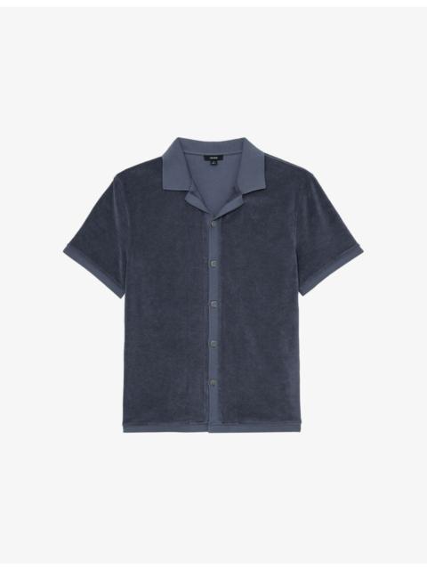 REISS Eden Cuban-Collar Towelling Shirt