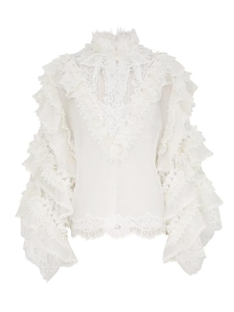 Zimmermann CRUSH HEART TRIM 블라우스