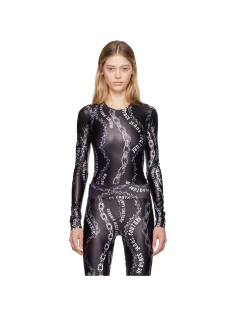 VERSACE JEANS COUTURE Black & White Chain Couture Bodysuit