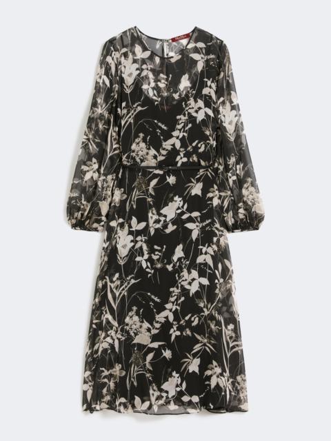 Max Mara Dress in printed chiffon - BLACK