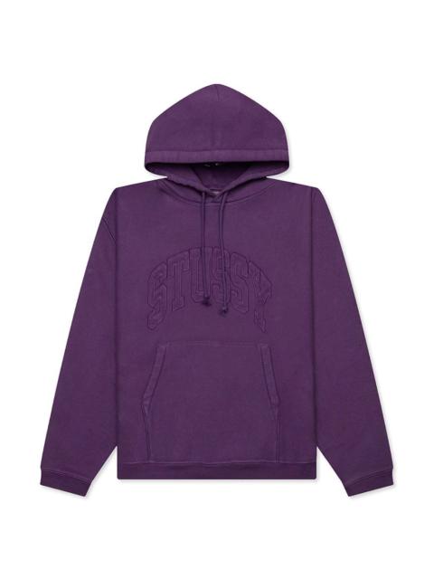 Stüssy EMBROIDERED RELAXED HOODIE - PURPLE