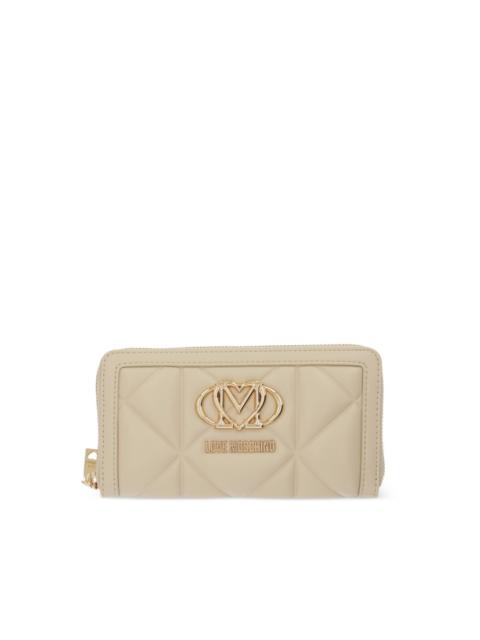 Moschino quilted logo-motif wallet