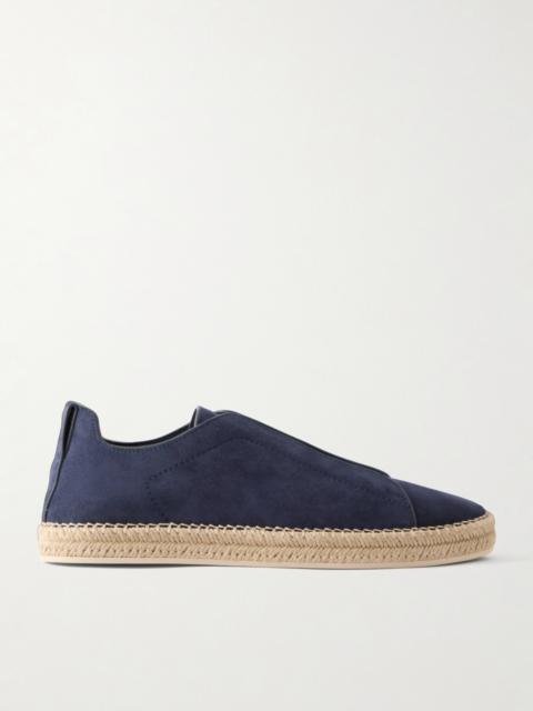 ZEGNA Triple Stitch™ Leather-Trimmed Suede Slip-On Sneakers