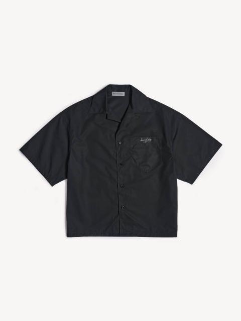 BALENCIAGA Men's Sketchy Bowling Short Sleeve Shirt in Black