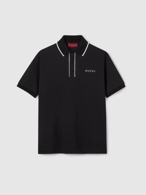 GUCCI Cotton piquet polo shirt with embroidery