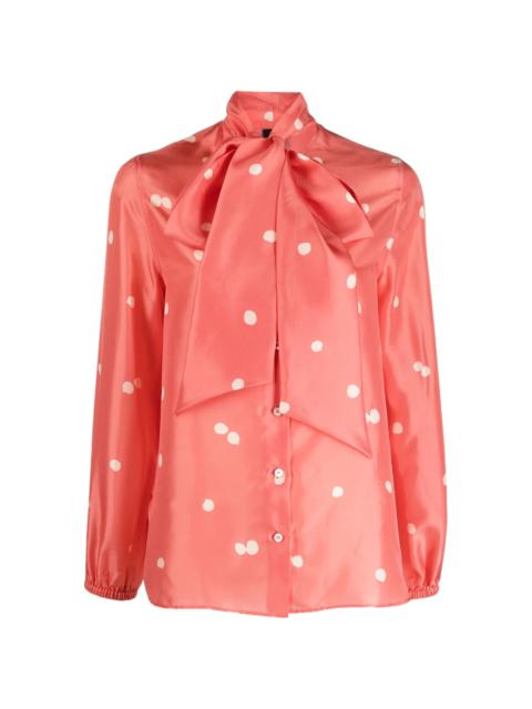 Aspesi pussy bow silk shirt