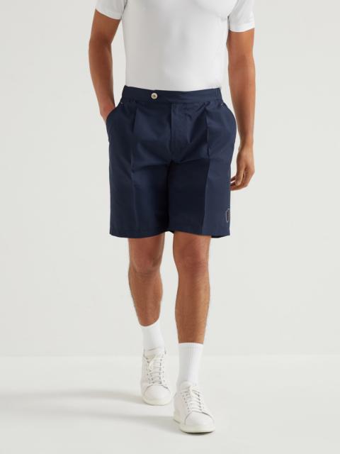 Brunello Cucinelli Nylon shorts with pleat and tabbed waistband