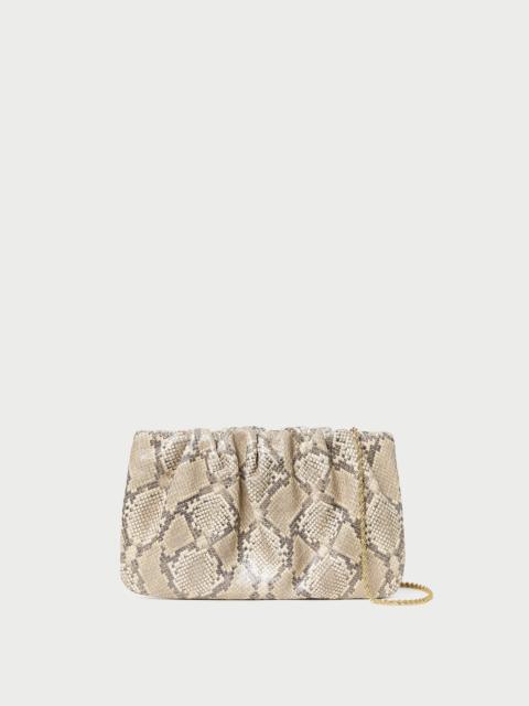 LOEFFLER RANDALL Serena Snake Leather Gathered Clutch