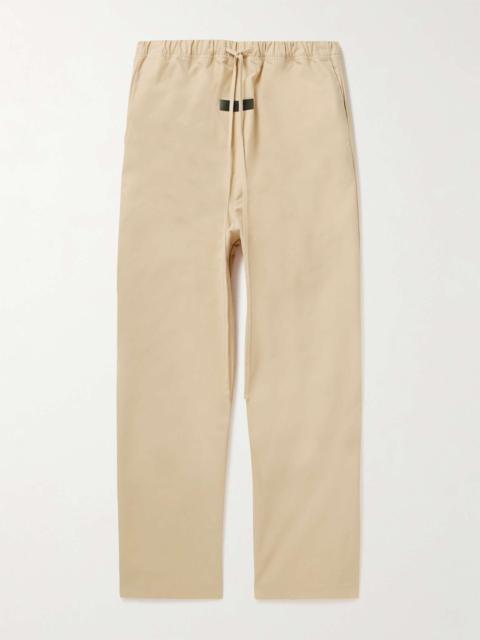 ESSENTIALS Logo-Appliquéd Cotton-Blend Twill Drawstring Trousers