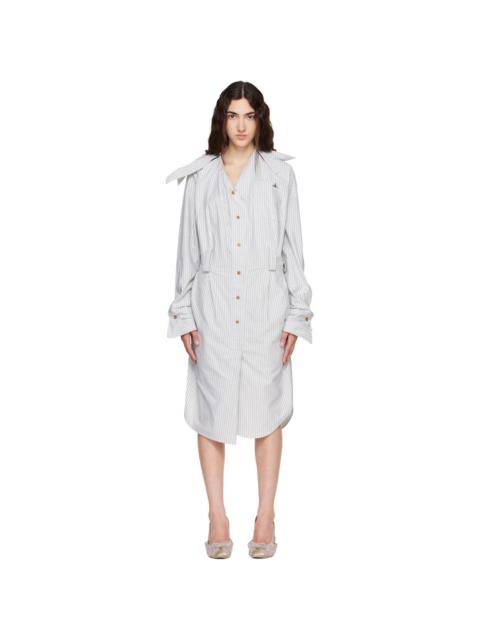 Vivienne Westwood Gray Drunken Shirt Midi Dress
