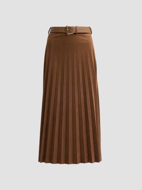 MILLY Women's Nayla Pleated Midi Skirt - Brown