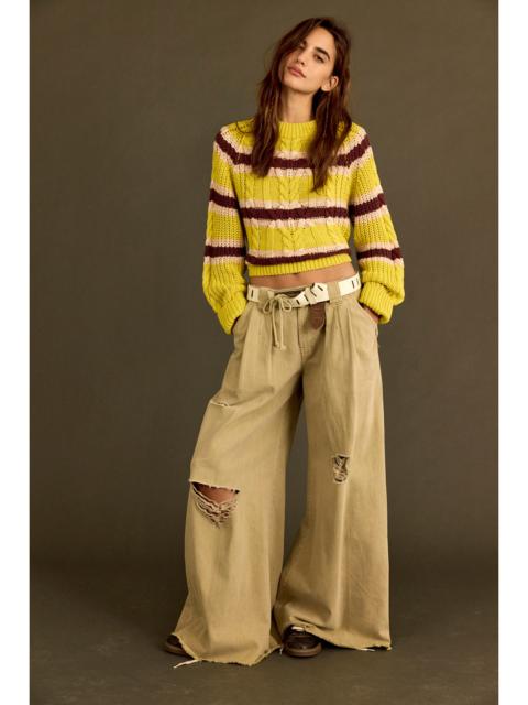FREE PEOPLE Julien Destructed Wide-Leg Chino Trousers