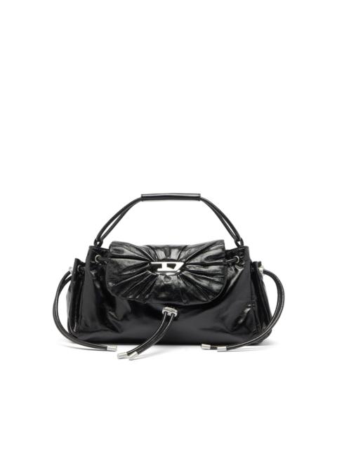 Diesel SCRUNCH-D - TOP-HANDLE BAG IN SHINY WRINKLED LEATHER