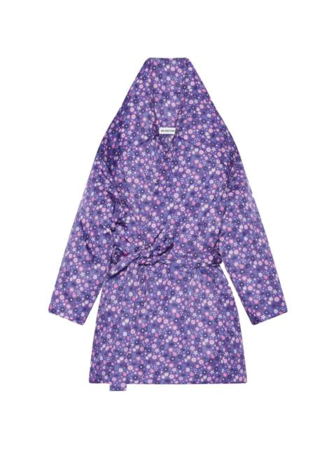 BALENCIAGA all-over floral-print coat