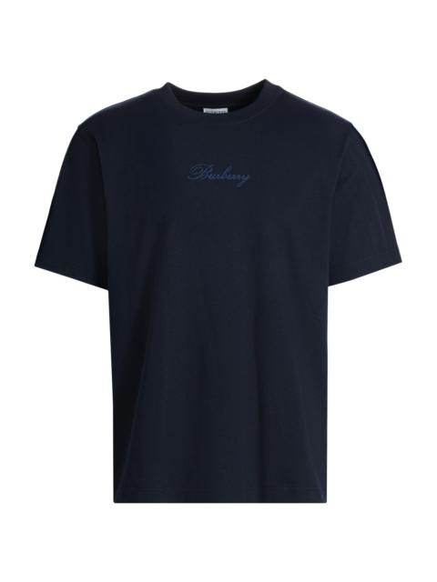 Burberry Men's Ryan Logo Cotton T-Shirt - Navy