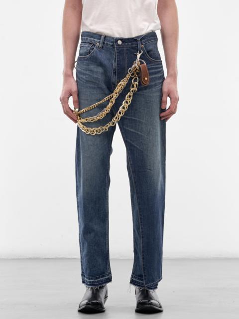 Junya Watanabe MAN Indigo Denim Layered Wrap Jeans