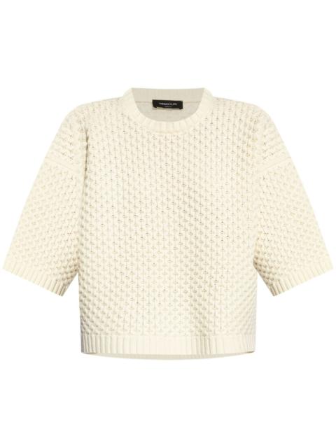 FABIANA FILIPPI grid-stitch knit T-shirt