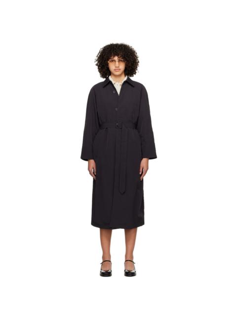 A.P.C. Black Crinkled Trench Coat
