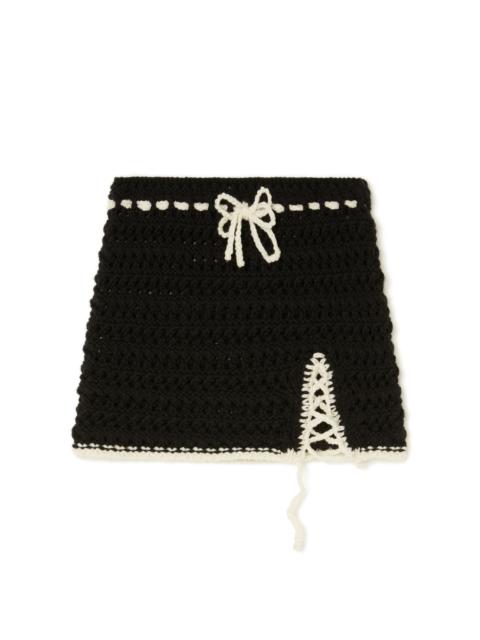 Alanui B & W Crochet Mini Skirt