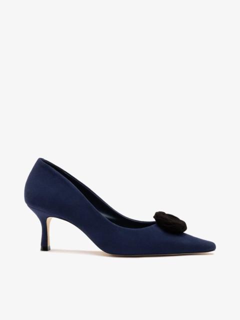 Larroudé Carine Low Pump Indigo Leather