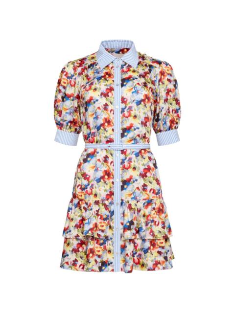 Cinq à Sept floral striped mini shirt dress