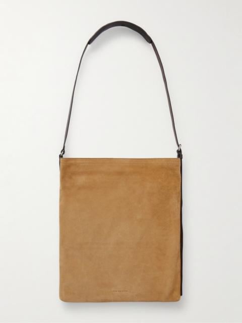 Dries Van Noten Leather-Trimmed Suede Messenger Bag
