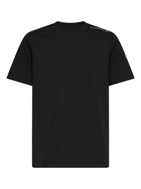 Moncler Black cotton jersey crewneck T-shirt with logo