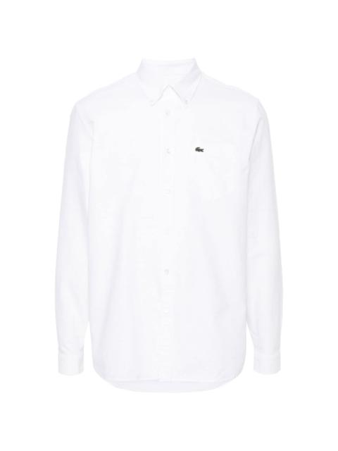 LACOSTE logo-patch cotton shirt