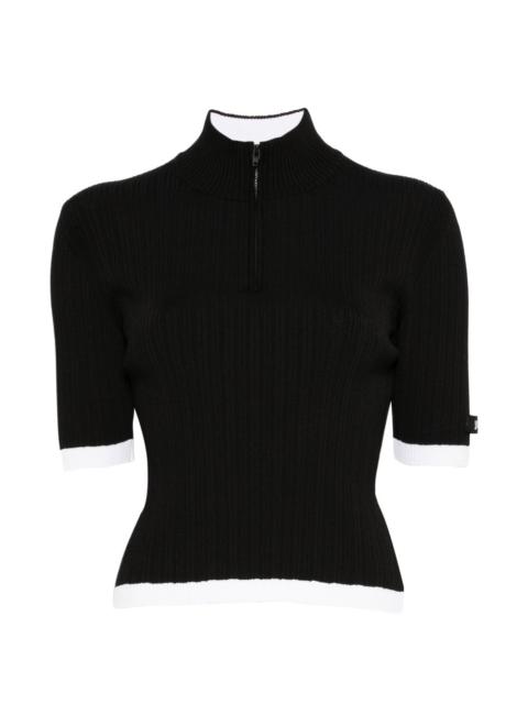 JUUN.J zip ribbed T-shirt