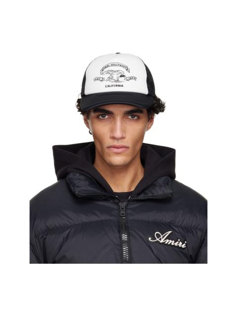 AMIRI Black & White 'AMIRI' Eagle Trucker Cap