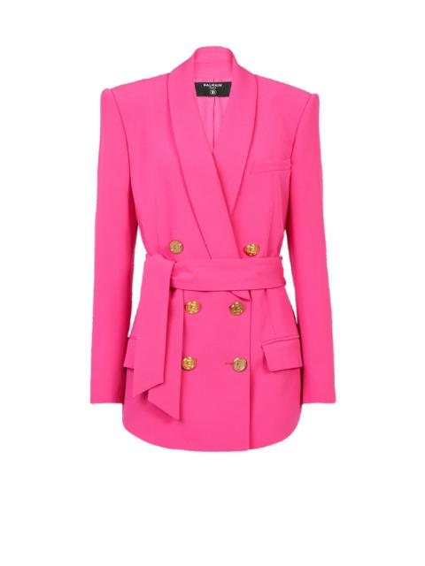 Balmain Double-breasted fuchsia eco-designed blazer
