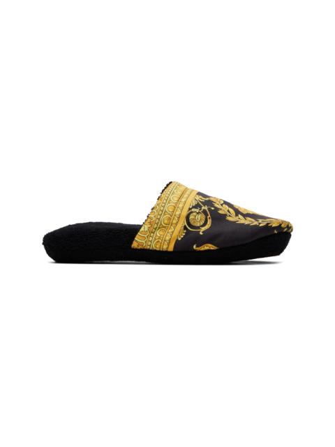 VERSACE Black 'I Heart Baroque' Slippers