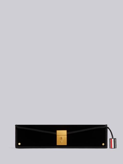 Thom Browne Black Velvet Grosgrain Frame Limousine Mrs. Thom Clutch