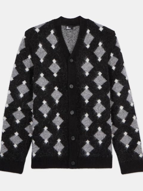 The Kooples BLACK AND GREY DIAMOND CARDIGAN