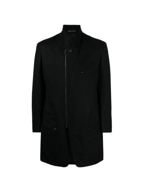 Yohji Yamamoto off-centre wool coat
