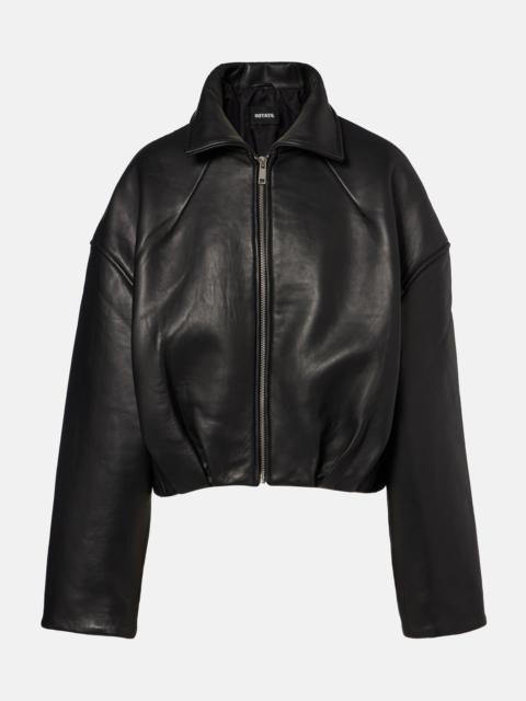 ROTATE Bonded leather blouson jacket