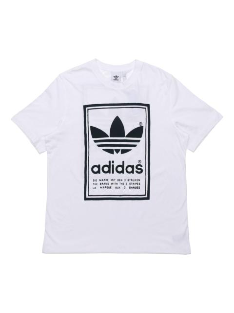 adidas adidas originals Vintage Tee White Round Neck Breathable Short Sleeve ED6916