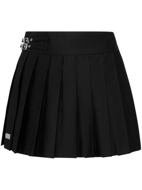 PHILIPP PLEIN Skull pleated mini skirt