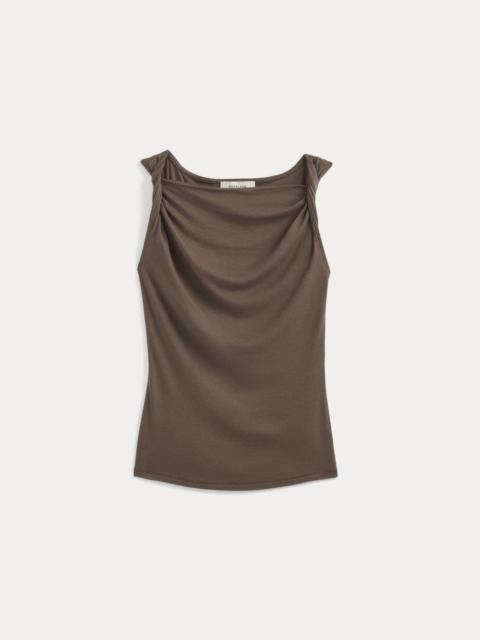 EVERLANE COWL NECK TWIST TANK IN BUTTERLUXE
