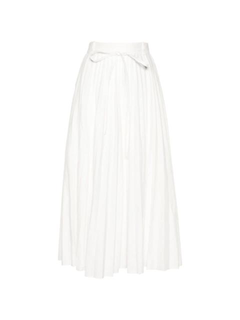 plissÃ©-effect linen-blend skirt