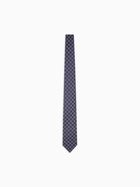 GIORGIO ARMANI PURE SILK TIE WITH JACQUARD MONOGRAM