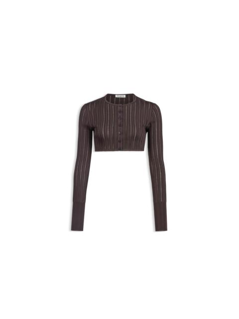 Alaïa SHINY CRINOLINE CROPPED CARDIGAN