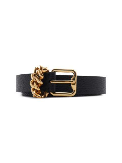 leather B buckle chain belt