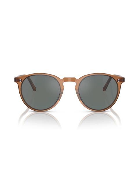 O'Malley 48mm Round Sunglasses in Carob /Regal Blue