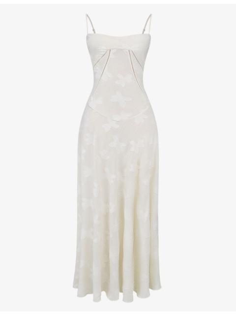 House of CB Seren lace-up lace maxi dress