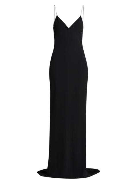 TOM FORD Women's V-Neck Open-Back Gown - Black Crystal