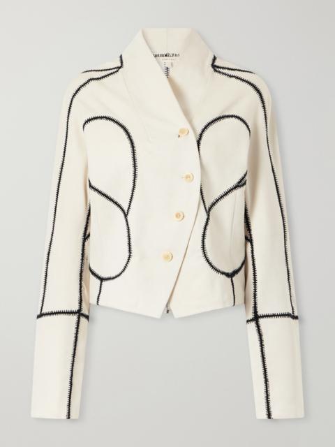 diotima Idolo Stitch-detailed Wool-gabardine Jacket