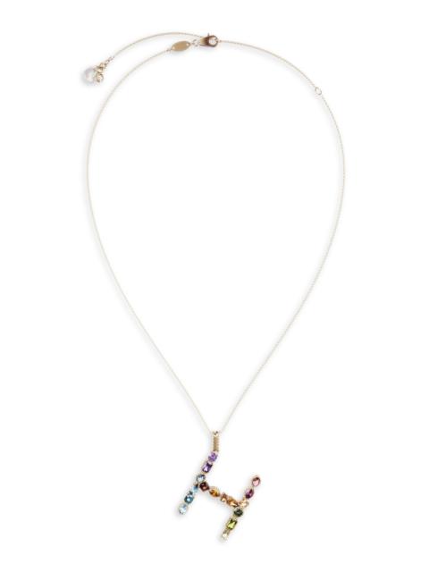 Dolce & Gabbana Women's Rainbow Alphabet 18K Gold & Gemstone Initial Pendant Necklace - H